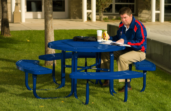  Round Perforated Metal Picnic Table - Commercial Playground Equipment,46