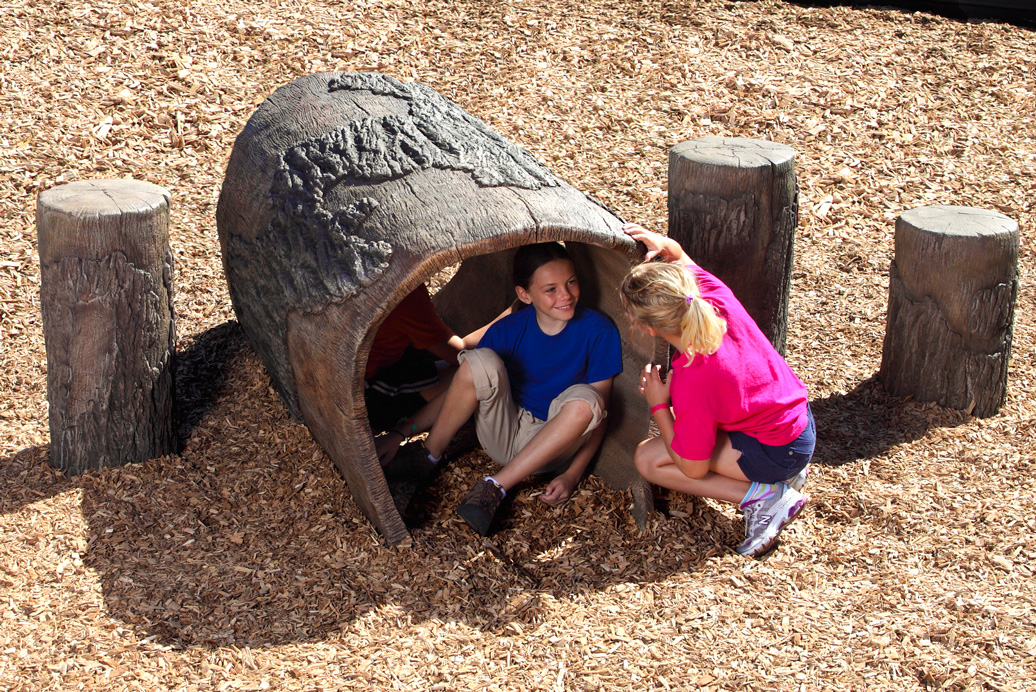 6' log tunnel - independent play structure - commercial playground equipment