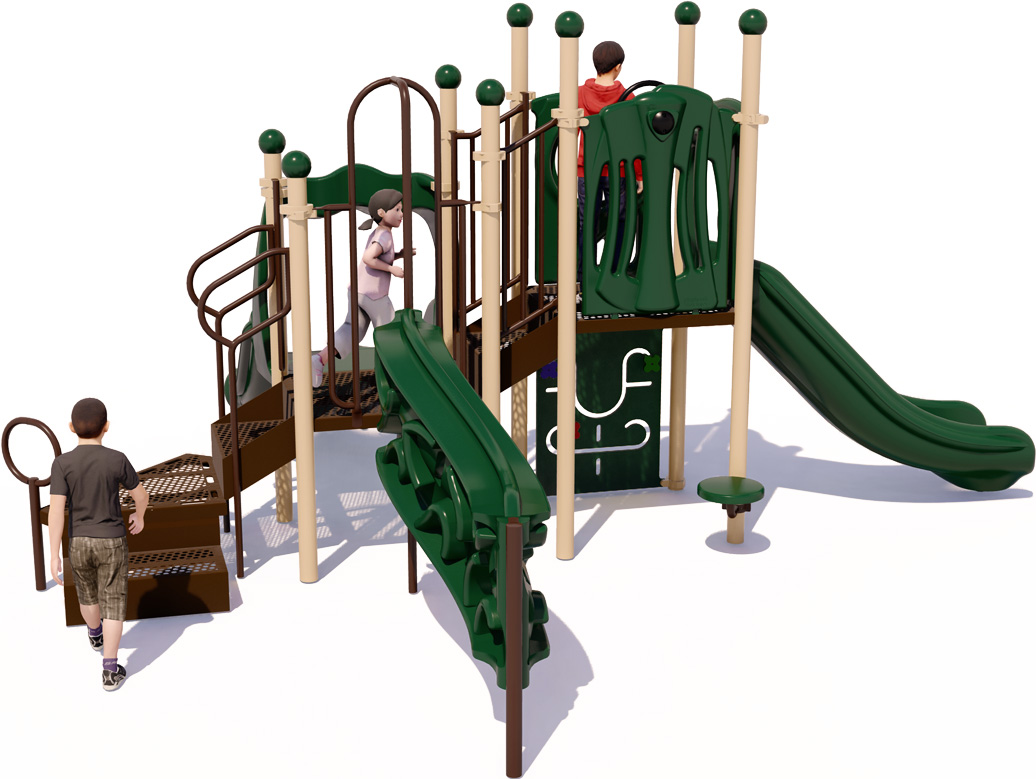 Sunnyville Play Structure | Natural Color Scheme | Rear View