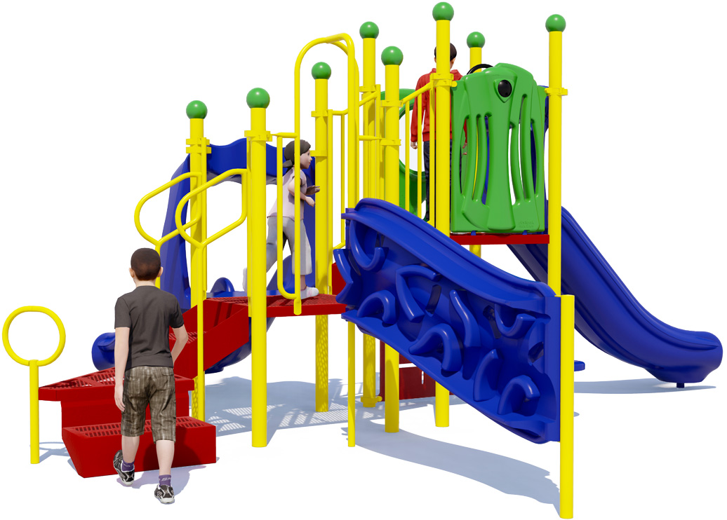 Sunnyville Play Structure | Playful Color Scheme | Rear View