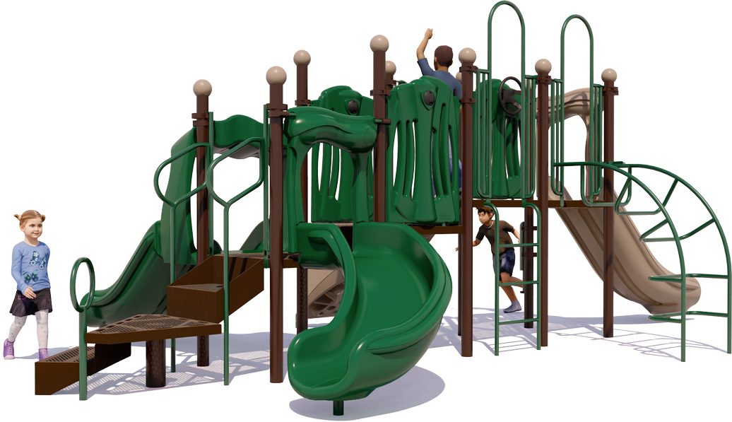 Playtastic Commercial Playground Equipment | Natural Colors | Rear View