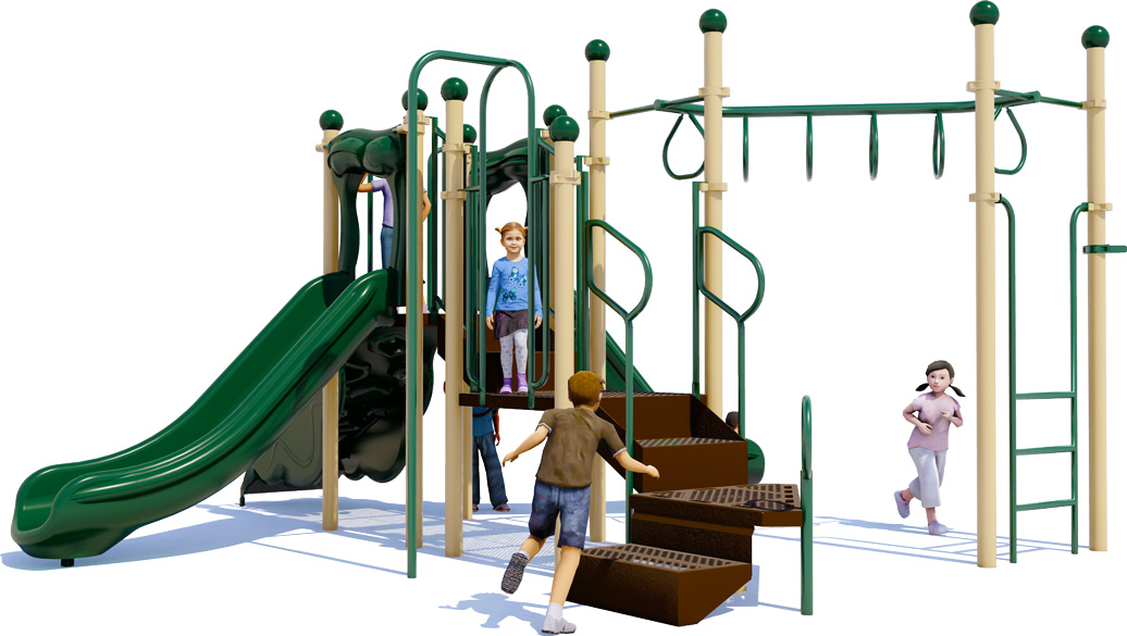 Curiosity Corner Play Structure | Natural Colors | Back View