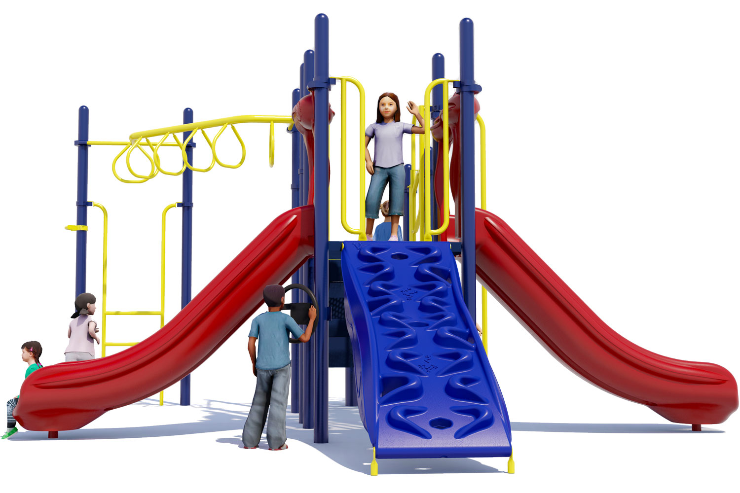 Curiosity Corner Play Structure | Primary Colors | Front View