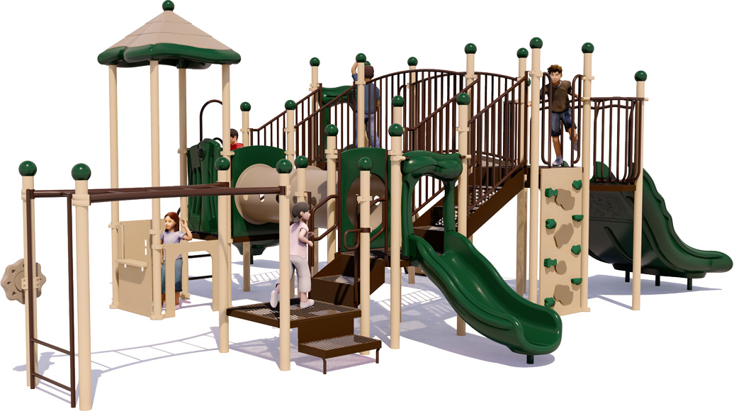 Bridgeport Playground Equipment | Natural Colors | Front View