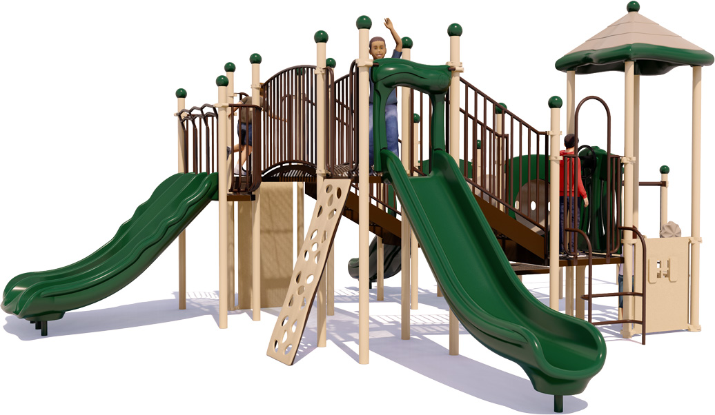 Bridgeport Playground Equipment | Natural Colors | Rear View
