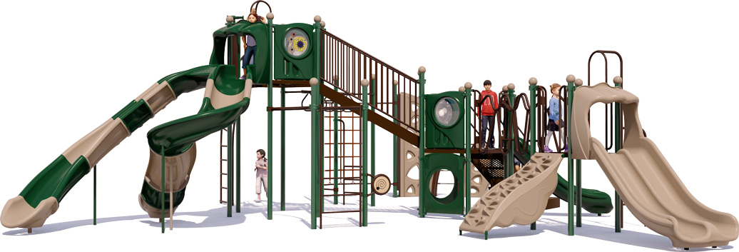 Spartan Play Structure - Natural Colors - Front View | All People Can Play