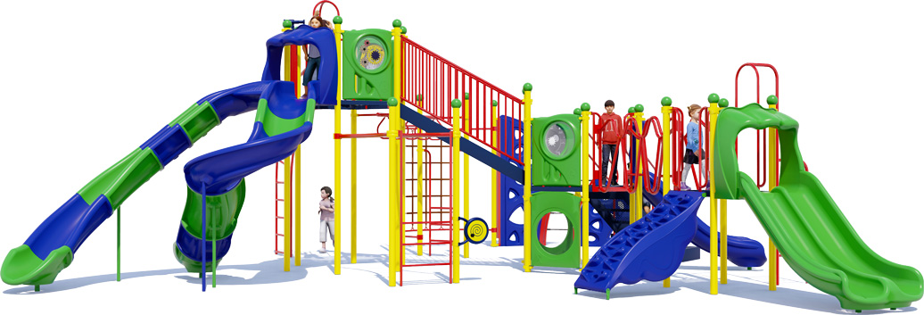 Spartan Play Structure - Playful Colors - Front View | All People Can Play