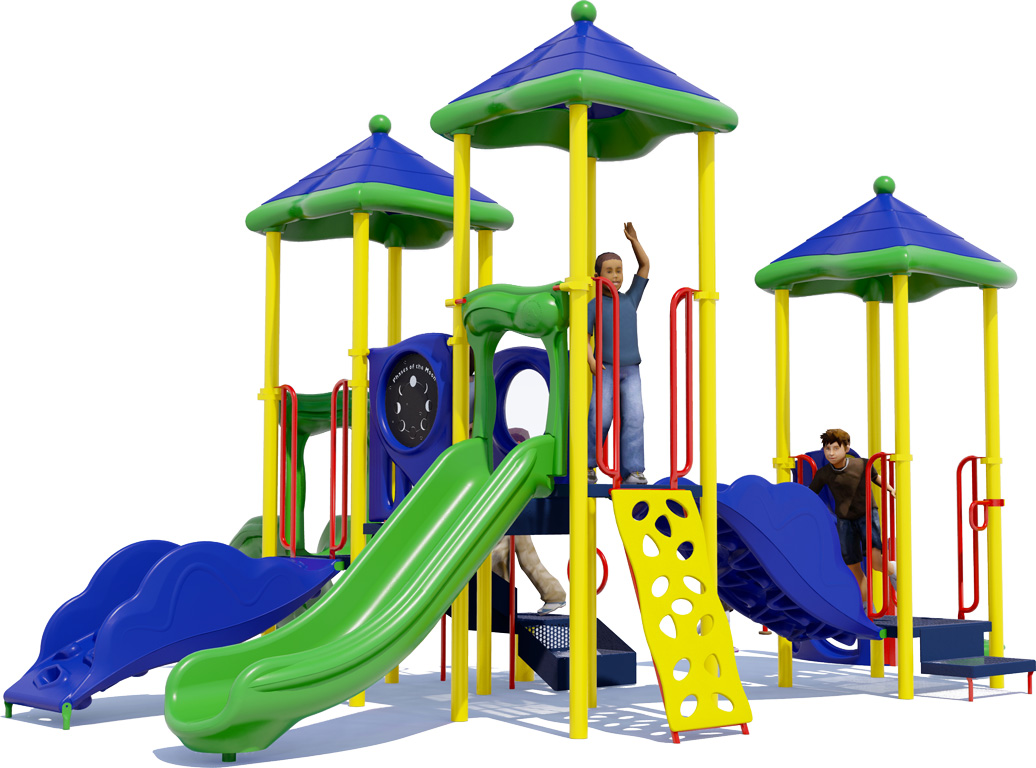 Triple Thrill Daycare Playground | Playful Colors | Front View
