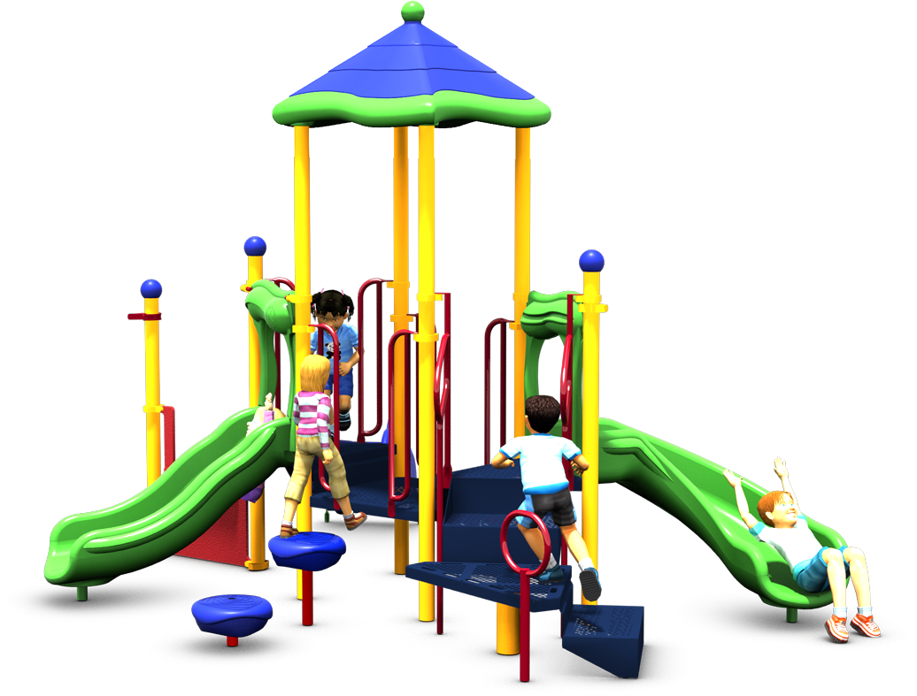 Upslide In Commercial Playground | Playful Colors | Rear View
