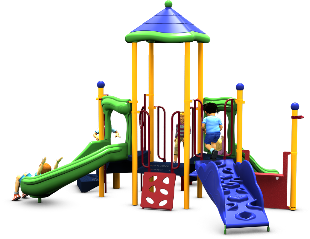 Upslide In Commercial Playground | Playful Colors | Front View