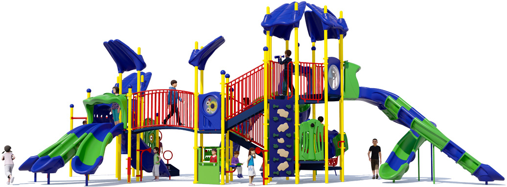 Maximus Play Structure - Playful Colors - Rear View