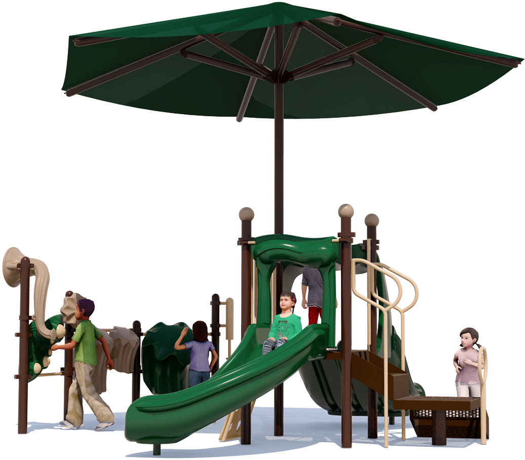 Music City Play Structure - Natural Colors - Rear  View | All People Can Play