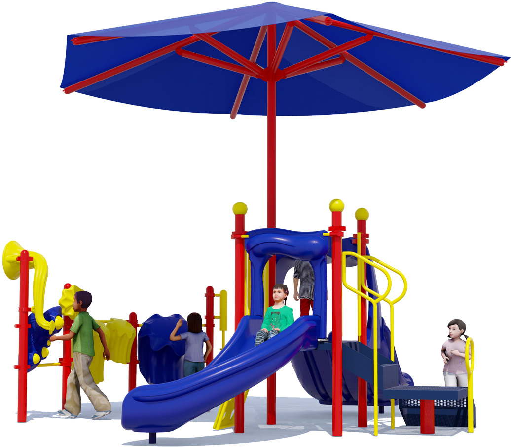 Music City Play Structure - Primary Colors - Rear View | All People Can Play