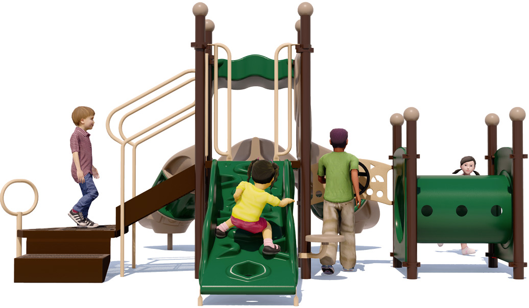 Sproutling Play Structure - Rear View - Natural Color Scheme