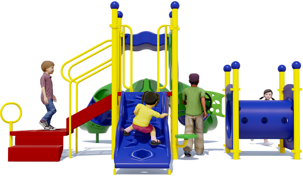 Sproutling Play Structure - Rear View - Playful Color Scheme