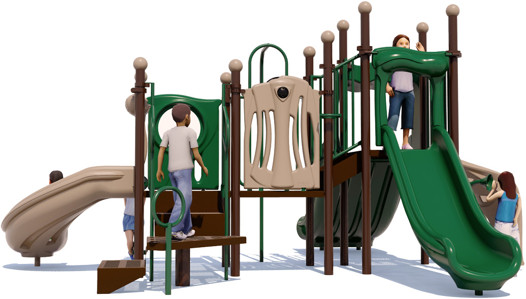 Thumbs Up Play Structure - Natural Colors - Rear | All People Can Play