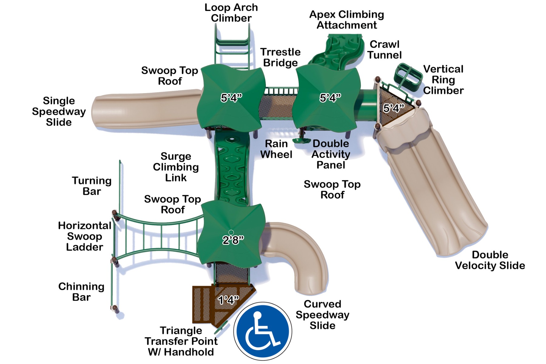 Groovy Gang Playground | Natural Colors | Top View