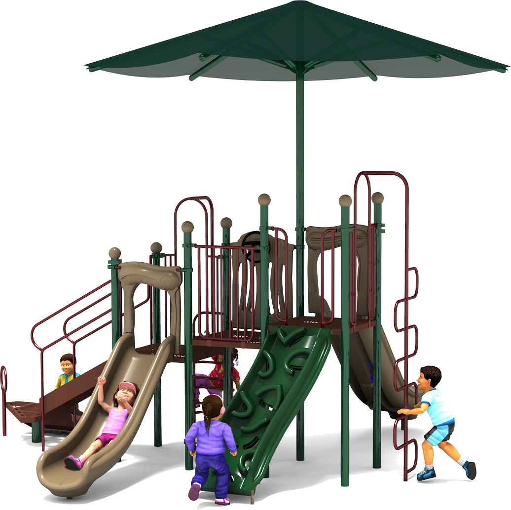 Lil Rascal Commercial Playground - Natural Colors - Front View