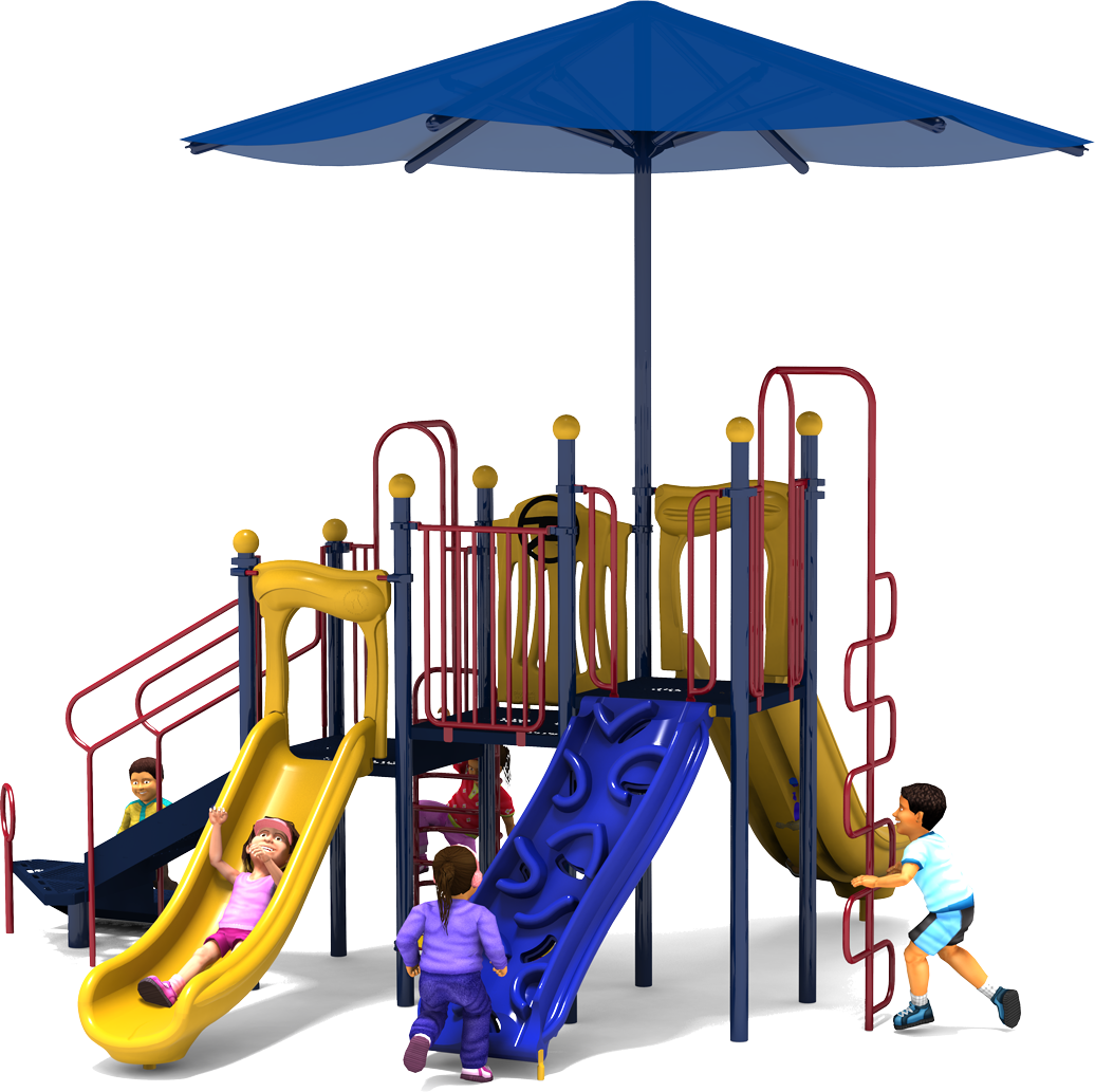 Lil Rascal Commercial Playground - Primary Colors - Front View