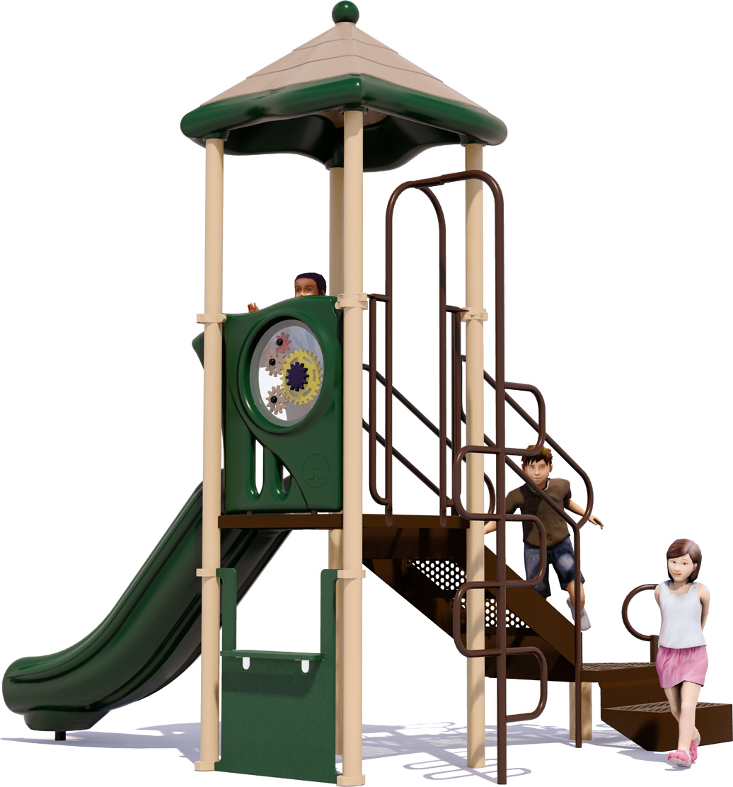 Apple Jack Play Structure - Rear View - Natural Colors