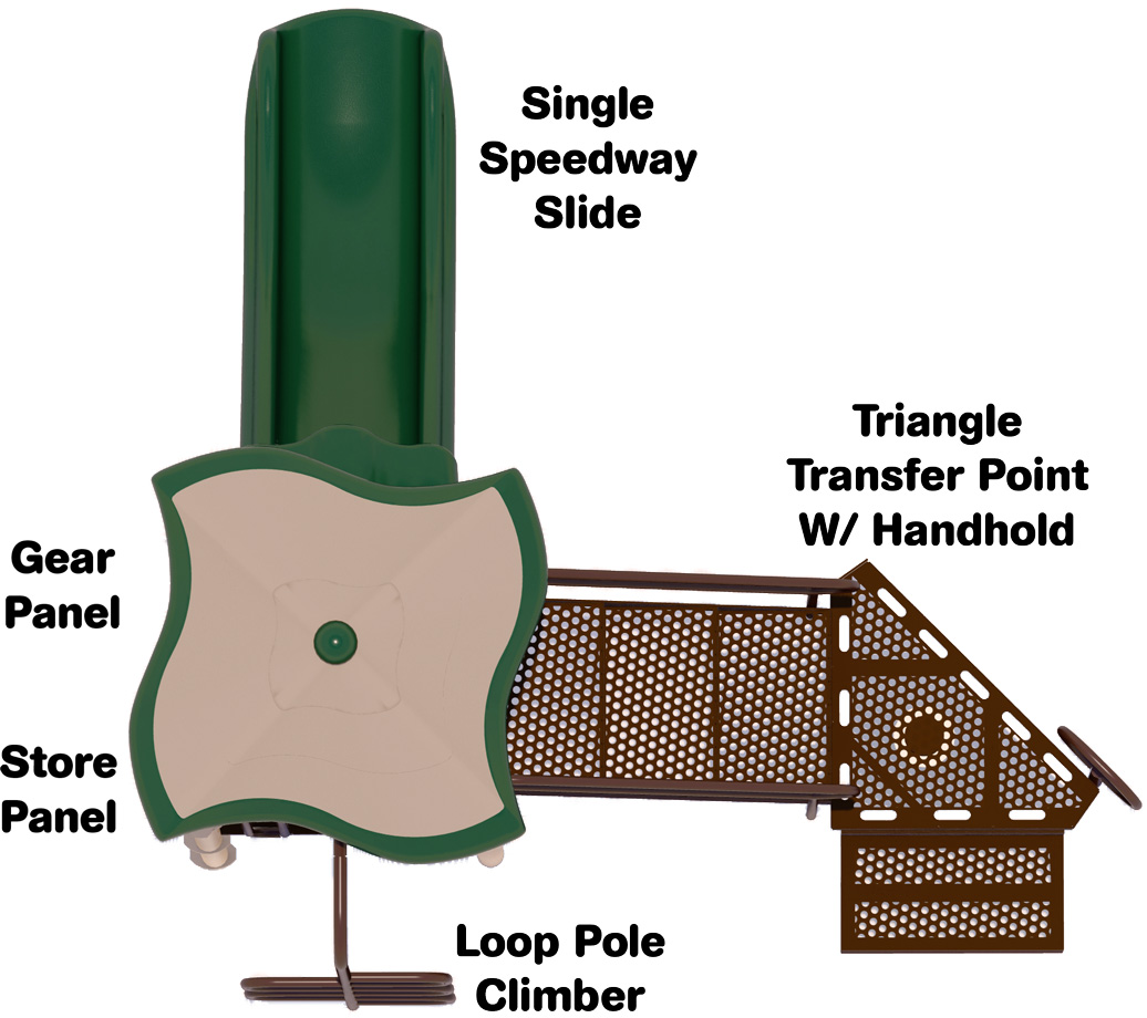 Apple Jack Play Structure - Top View - Natural Colors