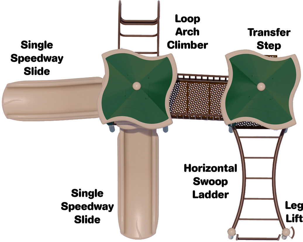 Double Whammy Playground | Natural Colors | Top View