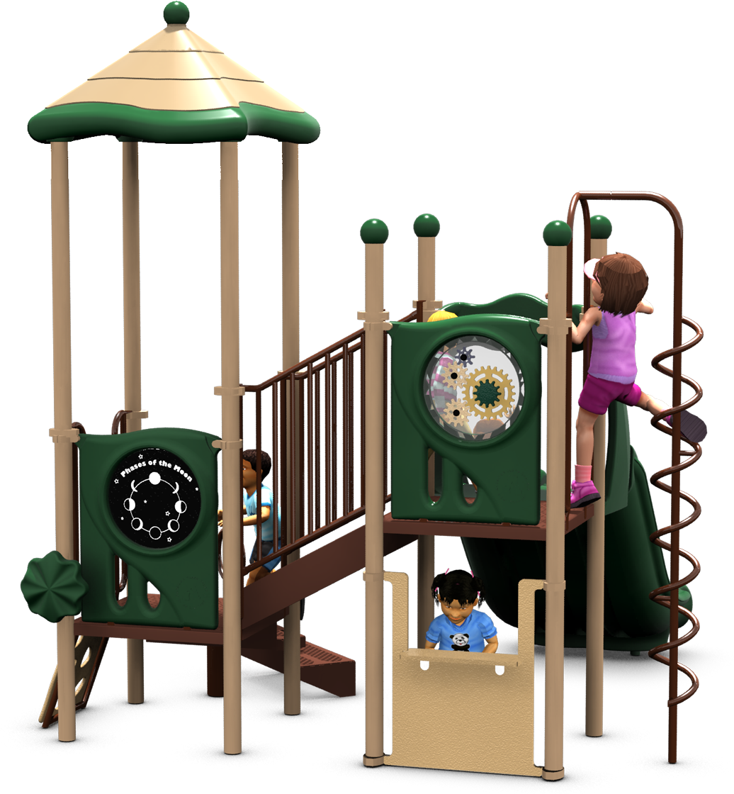 Nan's Nook Commercial Play Structure | Natural Colors | Back View
