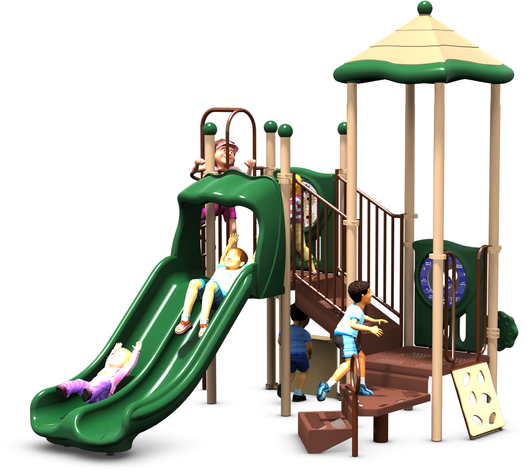 Nan's Nook Commercial Play Structure | Natural Colors | Front View