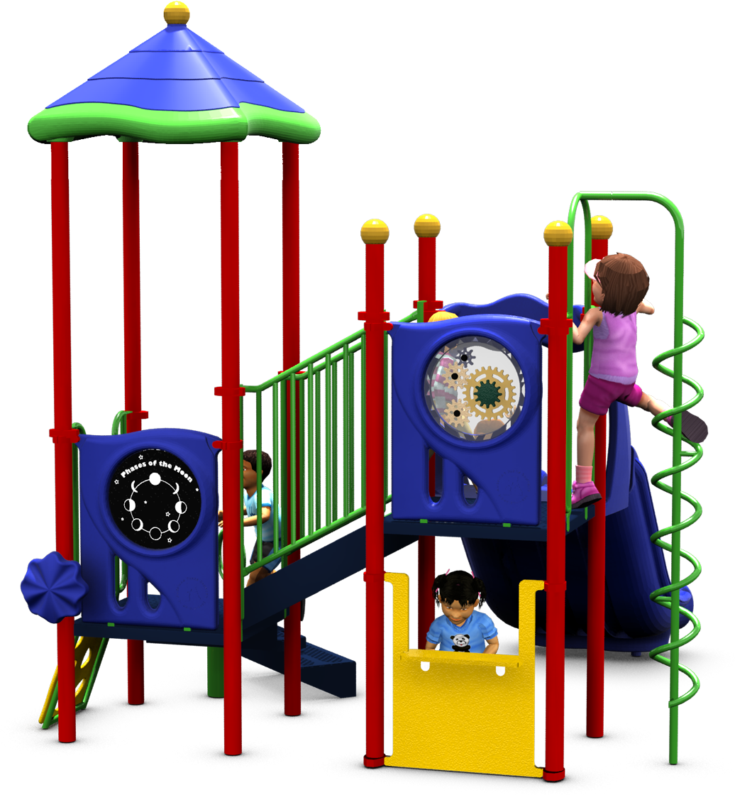 Nan's Nook Commercial Play Structure | Playful Colors | Back View