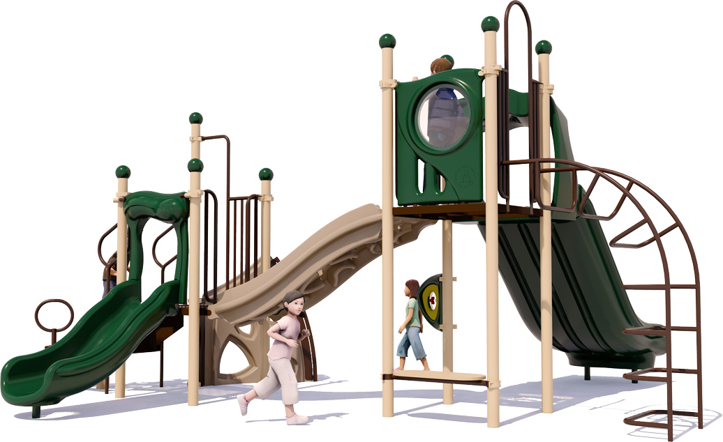 Space Cadet Play Structure - Rear View - Natural Colors | All People Can Play