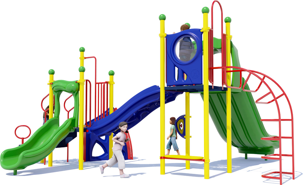 Space Cadet Play Structure - Rear View - Playful Colors | All People Can Play