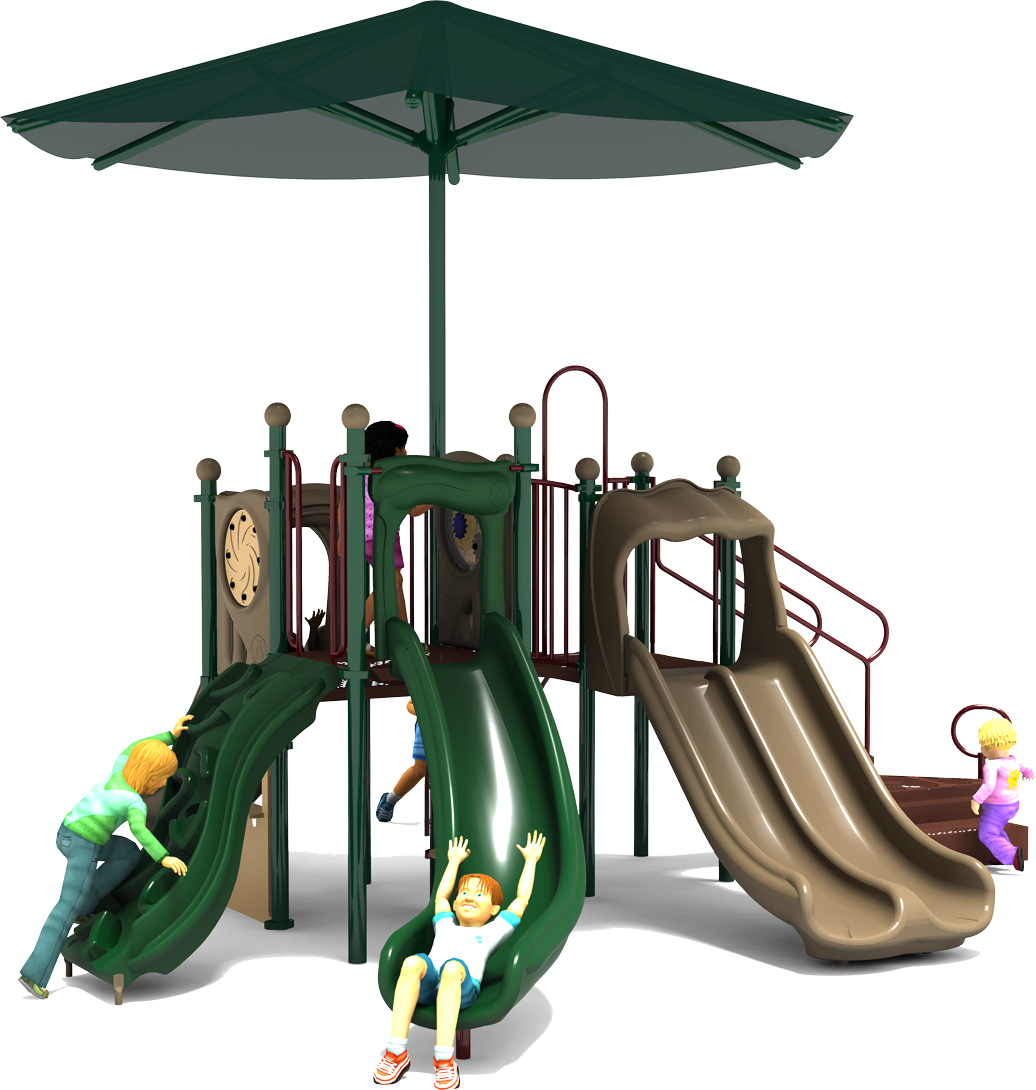 Jump Start Commercial Play Structure | Natural Colors | Front