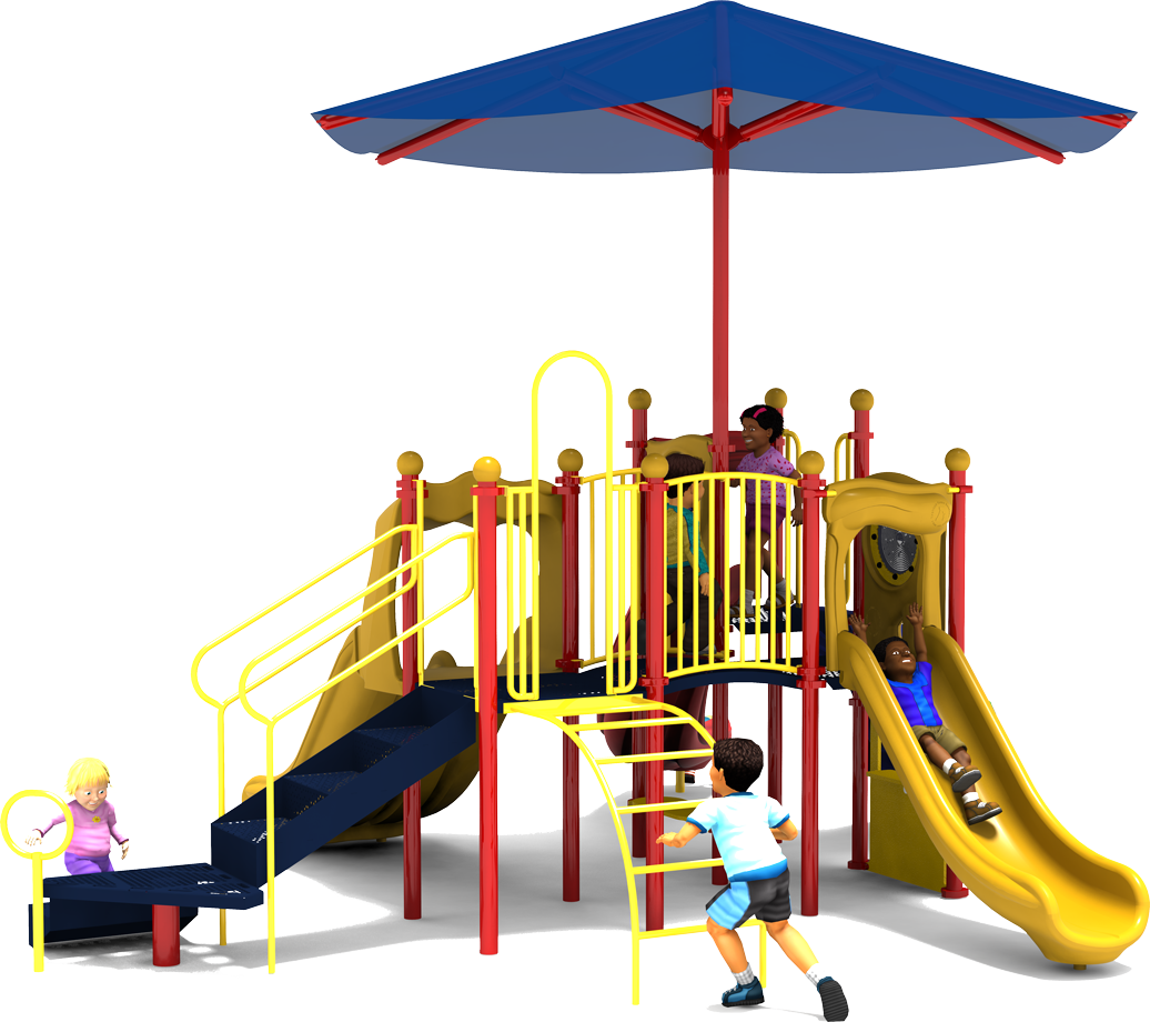 Jump Start Commercial Play Structure | Primary Colors | Back