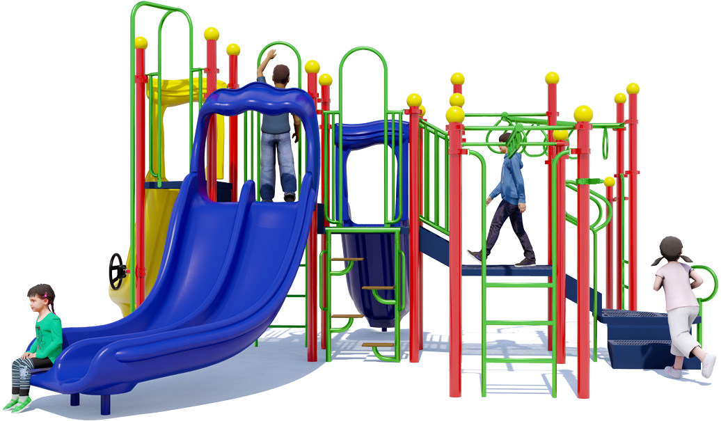 Serendipity Play Structure - Rear View - Playful Colors 