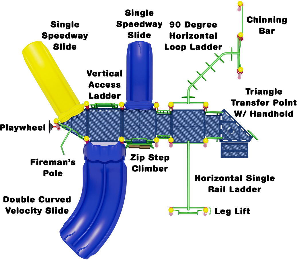 Serendipity Play Structure - Top View - Playful Colors 