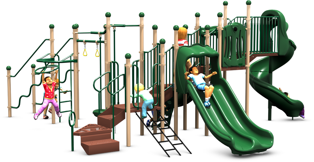 Crossfit Playground Equipment - Back View - Natural Color Scheme