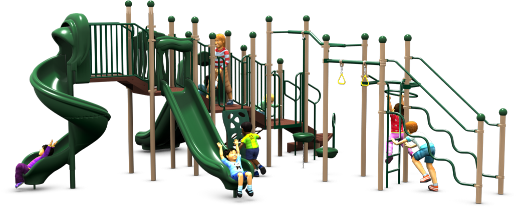 Crossfit Playground Equipment - Front View - Natural Color Scheme