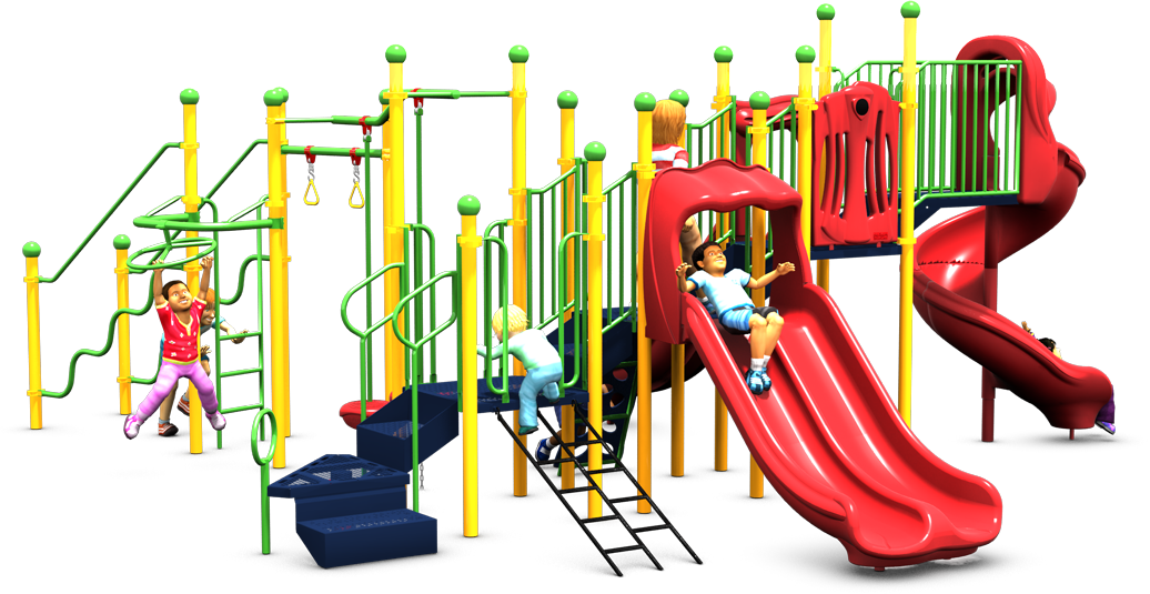 Crossfit Playground Equipment - Back View - Playful Color Scheme