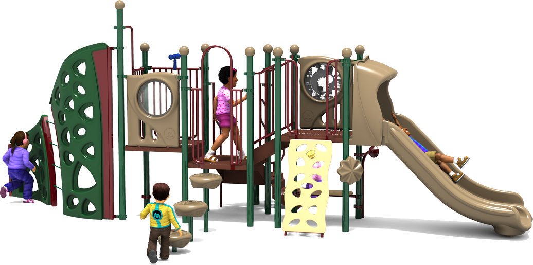 Roundup Ridge Play Structure - Natural Colors - Front View