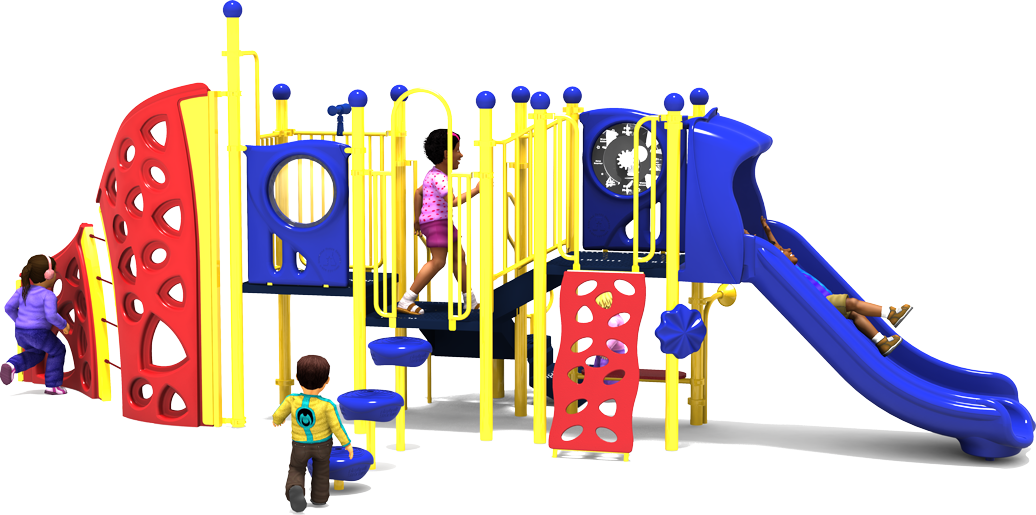 Roundup Ridge Play Structure - Primary Colors - Front View