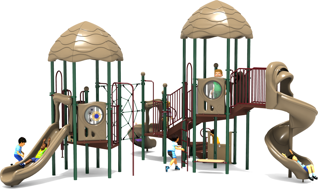 Cake Walk Play Structure - Natural Colors - Rear View
