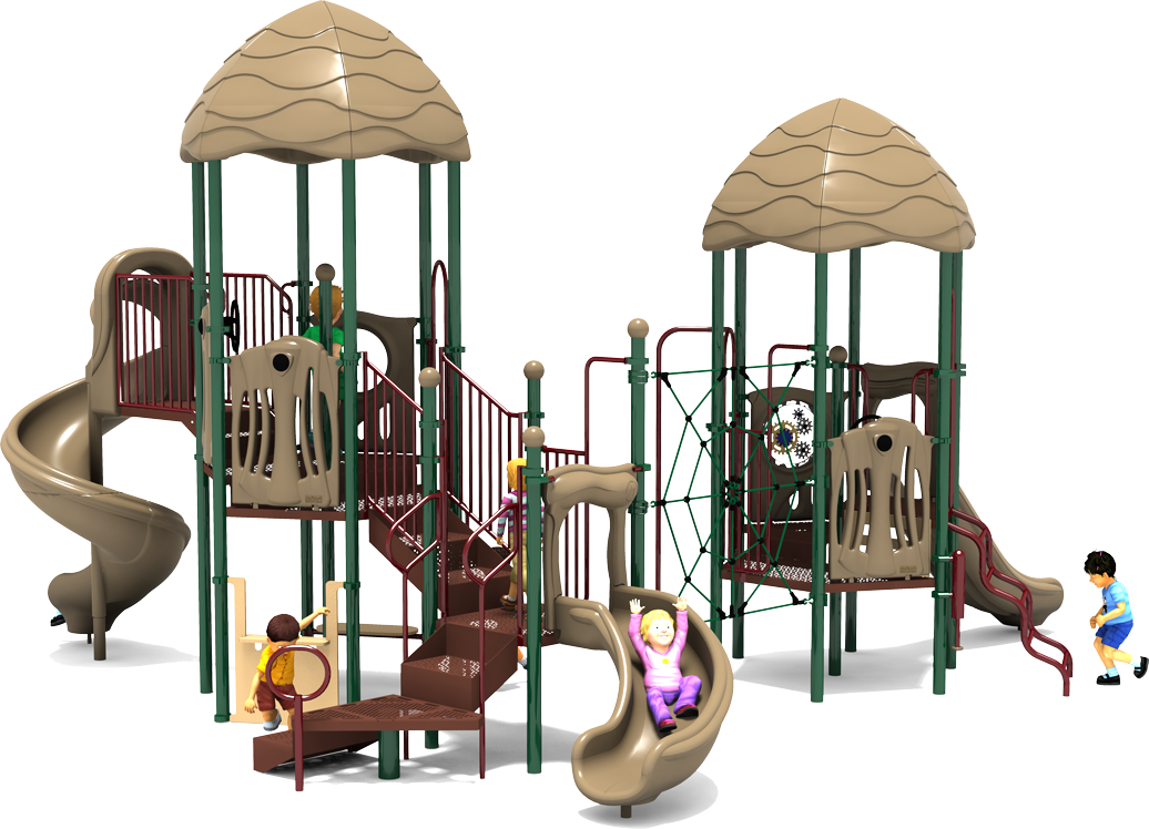 Cake Walk Play Structure - Natural Colors - Front View