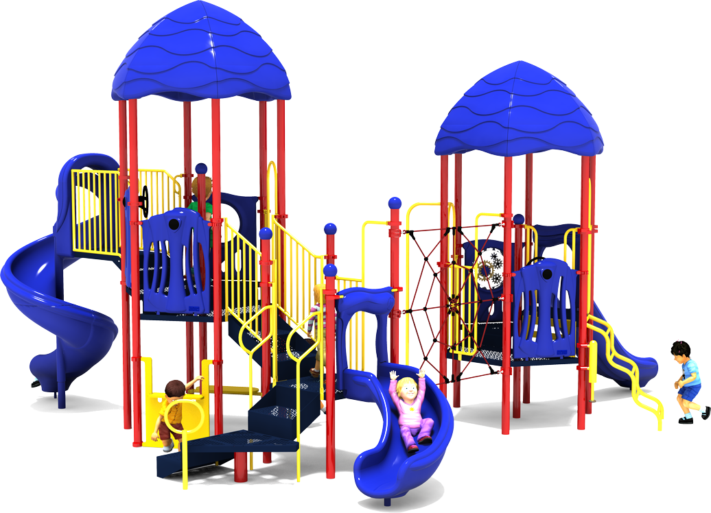 Cake Walk Play Structure - Primary Colors - Front View