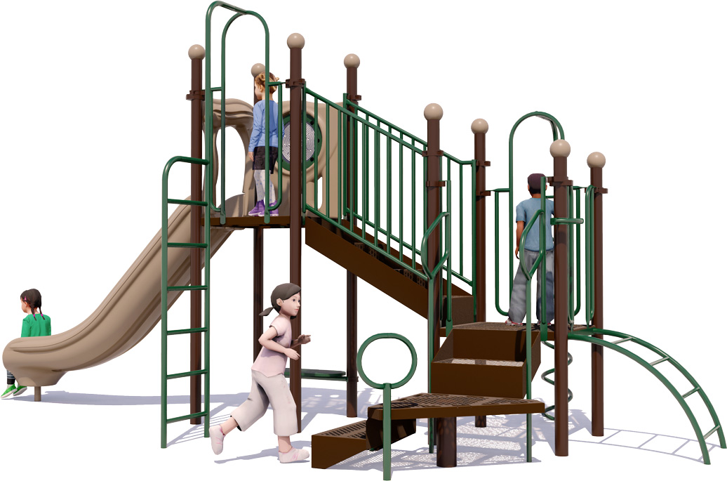 Fun Fiesta Play Structure | Natural Colors | Rear View