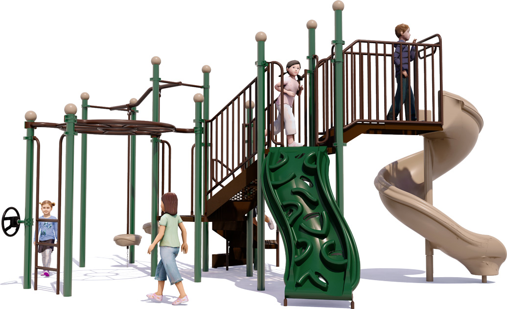 Mighty Maze Play Structure - Natural Colors - Front View
