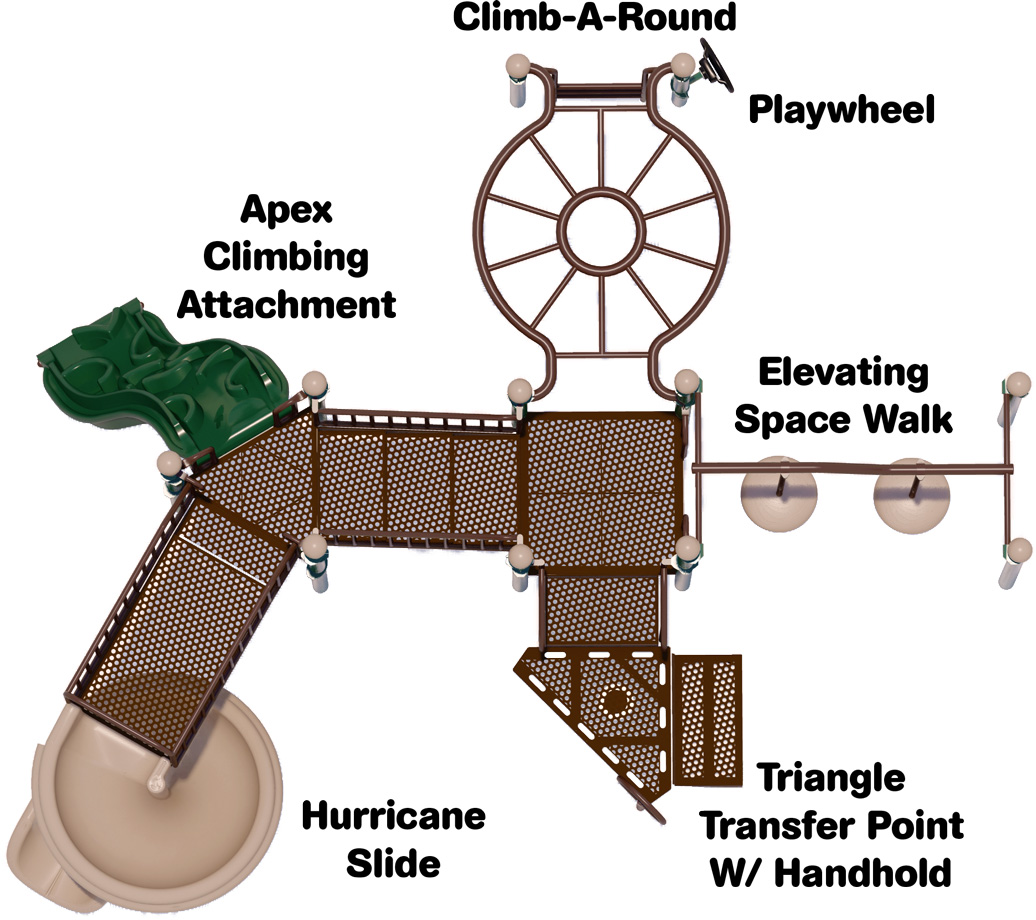 Mighty Maze Play Structure - Natural Colors - Top View