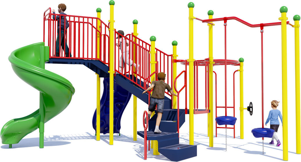 Mighty Maze Play Structure - Playful Colors - Rear View