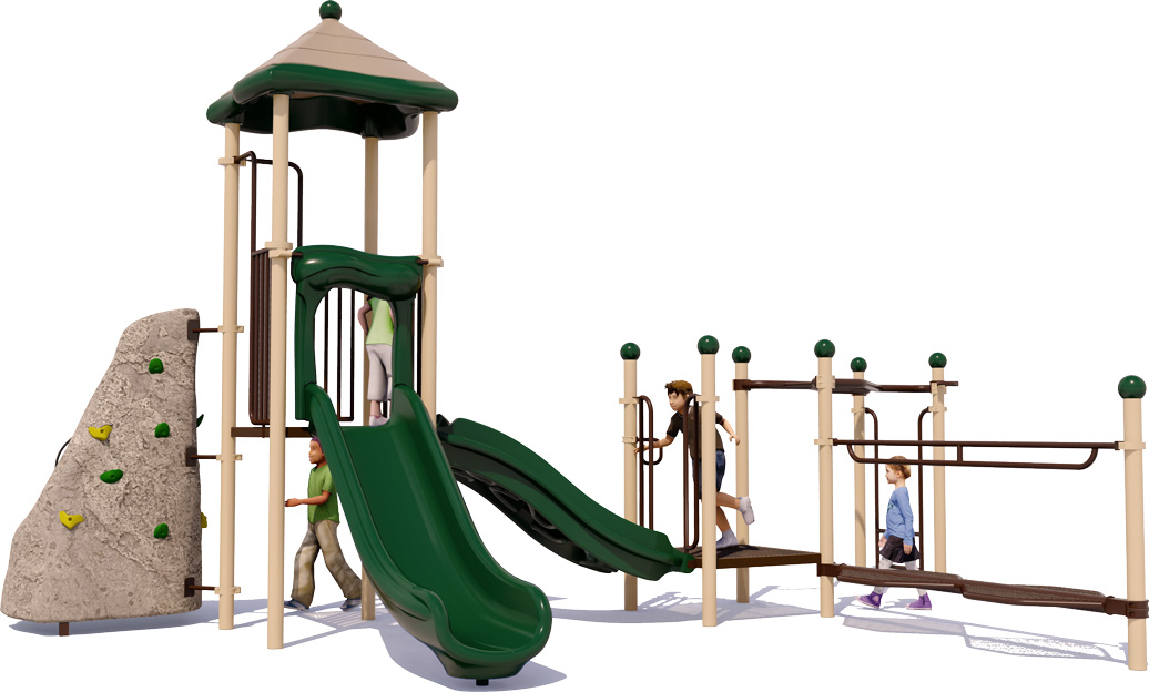 River Run Playground - Front View - Natural Colors | All People Can Play