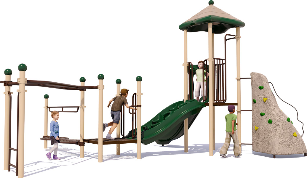 River Run Playground - Rear View - Natural Colors | All People Can Play