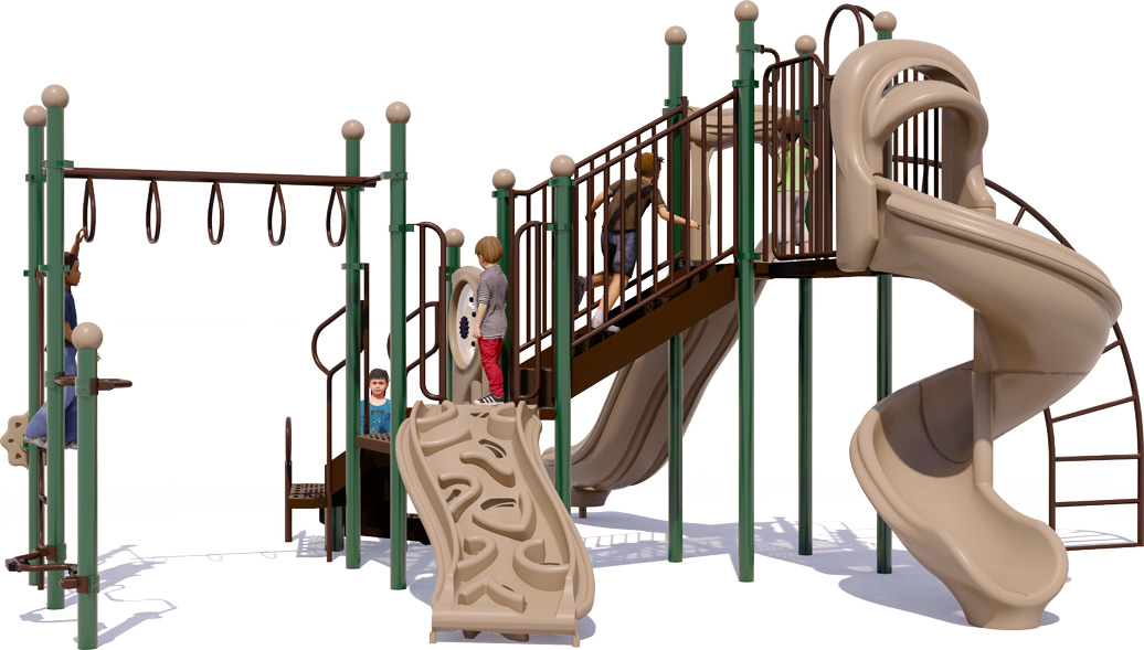 Graceland Play Structure - Front View - Natural Colors | All People Can Play